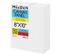 MEEDEN Lot de 24 panneaux de toile 100 % coton pour peinture - Panneaux de toile vierges de 20,3 x 25,4 cm pour peinture à l'huile et acrylique, prêts à peindre pour artistes professionnels et