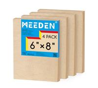 MEEDEN Lot de 4 panneaux de toile en bois brut : 15,2 x 20,3 cm | Panneau en bois de 2,5 à 1,3 cm de profondeur, panneau d'art vierge en bois bercé pour la peinture - Rectangle
