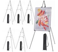 MEEDEN Lot de 6 chevalets de présentation artistique de 160 cm, chevalet instantané en métal avec sac, chevalet pliable portable pour peinture sur toile, panneaux de mariage, présentations, affiches