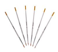 MEEDEN Lot de 6 pinceaux Miniatures pour détails Fins et Peinture Artistique - Acrylique, Aquarelle, Huile - Miniatures, modèles, Kits d'avion, Ongles