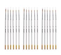 MEEDEN Lot de 6 pinceaux miniatures pour détails fins et peinture artistique - Acrylique, aquarelle, huile - Miniatures, modèles, kits d'avion, ongles (poils en nylon)