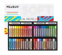 MEEDEN Lot de crayons pastel à huile doux : 48 couleurs + 4 pastels blancs supplémentaires pour artistes, débutants, adultes, enseignants - Crayons pastel à huile vibrants pour peinture