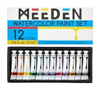 MEEDEN Lot de tubes de peinture aquarelle - 12 x 12 ml (0,4 oz) Couleurs Set de peinture Fournitures artistiques - Peinture aquarelle non toxique pour adultes, débutants et étudiants