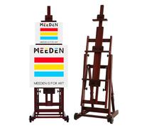 MEEDEN Multifonction Studio Chevalet: H-Frame Chevalet de Peinture pour Adultes, en Bois de Hêtre Massif avec Roues Avant, Peut Contenir des Toiles Jusqu'à 196cm