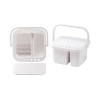 MEEDEN Nettoyant et support pour pinceaux : nettoyeur de pinceaux multifonction portable à 6 trous avec palette de couvercle et poignée pour nettoyer les peintures acryliques, aquarelles et à base