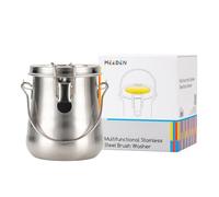 MEEDEN Nettoyeur de pinceaux portable en acier inoxydable pour peinture à l'huile et acrylique - Moyen