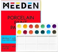 MEEDEN Palette de Peinture Aquarelle en Porcelaine pour Aquarelle, Gouache, mélange de Couleurs, 22 emplacements, rectangulaire, Blanc