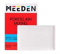 MEEDEN Palette de plateau en céramique, plateau de mélange en porcelaine pour peinture à l'aquarelle, gouache, grande zone de mélange rectangulaire blanche pour peinture de grandes œuvres d'art