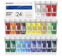 MEEDEN Peinture Acrylique Basique - Kit Peinture Acrylique 24 x 60ml (2 oz) Couleur pour Extérieur - Art Peinture Tube pour Toile Bois Tissu