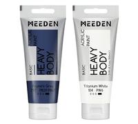 MEEDEN Peinture Acrylique Gris de Payne: 100 ml Tube Peinture Acrylique Epaisse avec Couleur Blanche Titane Supplémentaire pour Bois Tissu Verre
