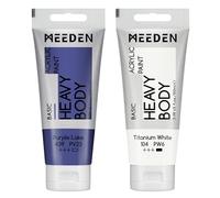 MEEDEN Peinture Acrylique Lac Pourpre Kit Peinture: 100 ml Tube Peinture Acrylique Epaisse Peinture sur Verre avec Couleur Blanche Titane Supplémentaire pour Débutant Adulte Artiste