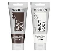 MEEDEN Peinture Acrylique Marron Vandyke: 100 ml Tube Peinture Acrylique Epaisse avec Couleur Blanche Titane Supplémentaire pour Débutant Adulte Artiste