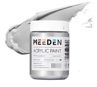 MEEDEN Peinture acrylique métallique argentée : 10,1oz / 300 ml Peinture argentée pour adultes Artistes sur décoration cadeau de Noël - Peintures métalliques pour peinture Artisanat en toile