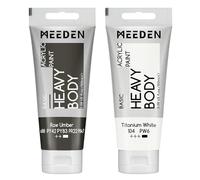 MEEDEN Peinture Acrylique Ombre Cru: 100 ml Tube Peinture Acrylique Epaisse avec Couleur Blanche Titane Supplémentaire pour Bois Tissu Verre