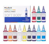MEEDEN Peinture Acrylique Pouring: 12 Colors x 60ml/2oz Kit de Peinture Acrylique Liuqide pour Adultes pour Bois Textile Verre