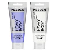 MEEDEN Peinture Acrylique Pourpre Gris: 100 ml Tube Peinture Acrylique Epaisse avec Couleur Blanche Titane Supplémentaire pour Bois Tissu Verre