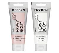MEEDEN Peinture Acrylique Rose Clair: 100 ml Tube Peinture Acrylique Epaisse avec Couleur Blanche Titane Supplémentaire pour Toile Art Peinture