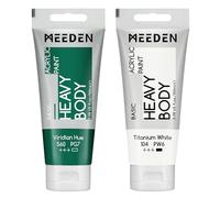 MEEDEN Peinture Acrylique Teinte Viridienne: 100 ml Tube Peinture Acrylique Epaisse avec Couleur Blanche Titane Supplémentaire pour Bois Tissu Verre