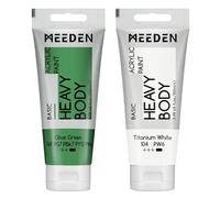 MEEDEN Peinture Acrylique Vert Olive: 100 ml Tube Peinture Acrylique Epaisse avec Couleur Blanche Titane Supplémentaire pour Bois Tissu Verre