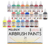 MEEDEN Peinture Aérographe Acrylique: Modèle Air Brush à base d’eau avec couleurs fluorescentes - 24 couleurs x 30ml