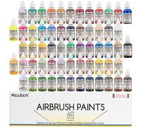 MEEDEN Peinture Aérographe Acrylique: Modèle Air Brush à base d’eau avec couleurs fluorescentes - 60 couleurs x 30ml