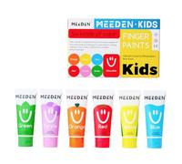 MEEDEN Peintures au Doigt Enfants Non Toxiques 60 ML x 6 Ensemble de Couleurs pour Enfants de 3 Ans et Plus Peinture Lavable Accessoires de Peinture d'art Activité d'intérieur Peinture DIY Cadeaux d'