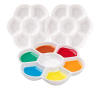 MEEDEN Plateau de Palette de Peinture en Porcelaine Studio 7 Puits, Lot de 3 avec Boîte Plateaux à Palette en céramique,Plateau de Mélange de Couleurs par 4-3/4 Pouces pour Peinture