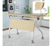 Meedlopia Ensemble de 2 Tables de réunion Pliantes, rectangulaires et Modernes, avec roulettes, Dimensions : 55,1 L x 23,6 l x 29,5 H (Lot de 2)