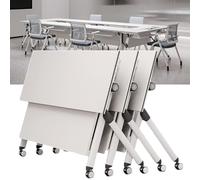 Meedlopia Ensemble de Tables de conférence Pliantes Portables pour séminaires et Formations de Bureau Modernes, 3 Tables à Plateau Rabattable légères pour Une Utilisation en Classe, 71 Pouces