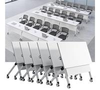 Meedlopia Lot de 6 Tables de Formation Mobiles Modernes à Plateau Rabattable, Table de réunion Pliante pour Salle de conférence, Salle de Classe, 47 Pouces