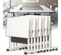 Meedlopia Table de conférence Pliante Portable sur roulettes pour Bureau et Salle de Classe, Lot de 8 (55,1 x 15,7)