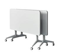 Meedlopia Table de Formation Mobile à Plateau Rabattable, conférence, Bureau, réunion, séminaire, Blanc, étude, écriture, imprimante, Podcast, avec 4 roulettes pour Salle (lot 2, 180 x 60 75 cm)