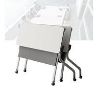 Meedlopia Tables de conférence Pliantes, Mobiles à Plateau Rabattable pour salles Formation, faciles Assembler et Peu encombrantes, Table réunion rectangulaire Moderne séminaire, Bureau, Salle Classe