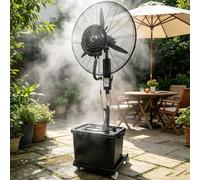 Meedlopia Ventilateur Brumisateur Industriel 42L Haute Vitesse - Ventilateur sur Pied Oscillation 90°, 3 Vitesses, Hauteur Réglable 160-200cm - Refroidissement Extérieur pour Patio, Atelier, Serre