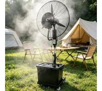 Meedlopia Ventilateur sur Pied Brumisateur Grand Format 42L - Version Améliorée Haute Vitesse, 3 Vitesses Réglables, Oscillation 90°, Hauteur 160-200cm - Pour Refroidissement Atelier, Patio, Serre