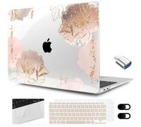 MEEgoodo Coque rigide pour MacBook Air 13,3" 2021, 2020, 2019, 2018, A2337 M1 A2179 A1932, coque rigide avec protecteur de clavier, webcam et film de pavé tactile et adaptateur de type C pour MacBook