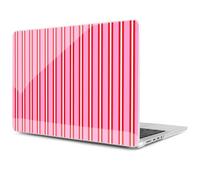 MEEgoodo Étui pour MacBook Pro 16" 2026, 2024, 2023, 2021, compatible avec puce M5 M4 M3 M2 M1 Pro/Max, modèle A3429/A3428/A3403/A3186/A2991/A2780/A2485, rayures roses et rouges