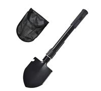 Meehoo Pelle pliante de camping pliable avec sac de rangement 41 cm Noir | Meehoo Pelle pliante robuste en acier carbone pliable pour jardin, camping, survie, randonnée, accessoire boussole et sac