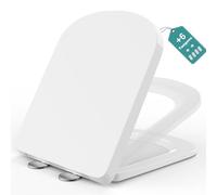 MEEJEE Abattant WC Carré Frein de Chute, Lunette Clipsable Blanc, Couvercle Déclipsable Rapide à Installer