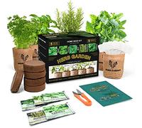 Meekear Kit de démarrage de jardin d'herbes aromatiques d'intérieur, 5 graines d'herbes sans OGM - basilic, persil, romarin, thym et menthe avec kit de plantation complet pour jardin d'herbes