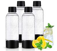meekoo Lot de 4 bouteilles de gazéification en plastique transparent compatibles avec machine à soda Drinkmate pour cuisine, maison, fête, boissons gazeuses (1 litre)