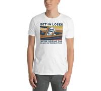 MEELOVE Karl Marx Get in Loser We’re Seizing The Means of Production Vintage T-Shirt Top Sweatshirt Short Sleeve White XL