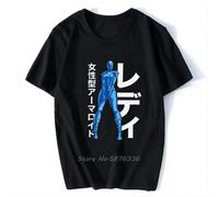 MEELOVE Lady-Armaroid-T-Shirt-Men-Short-Sleeve-Space-Adventure-Cobra-Tshirt-Anime-Manga-T-Shirt-Cotton(1) Black L