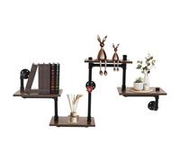 MEELRYD Étagère flottante à 3 couches - Étagère murale industrielle vintage - Étagère murale en métal - Étagère de rangement murale en bois rustique - Pour chambre à coucher, salon, cuisine, ferme