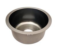 MEELRYD Évier rond en acier inoxydable - Lavabo encastrable - En acier inoxydable de qualité supérieure - 36 cm - Évier encastrable avec bonde et système de filtration - Silencieux - Facile à nettoyer