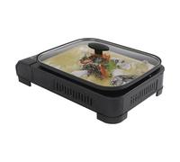 MEELRYD Kit barbecue à gaz de camping 2 en 1 - Réchaud à gaz portable - Avec poêle à barbecue, couvercle en verre et valise - Pour l'extérieur et le camping - Puissance : 2,1 kW