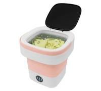 MEELRYD Mini machine à laver pliable - 12 l - 1,8 kg - Petite machine à laver portable - Pour vêtements de bébé, sous-vêtements, camping, camping-car, cadeaux, voyages (rose)