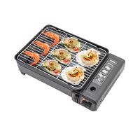 MEELRYD Petit barbecue à gaz de camping, kit de barbecue de camping, barbecue à cassette portable avec grille, poêles et autres accessoires pour les voyages, le trekking et la cuisine en plein air