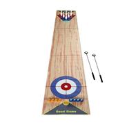 MEELRYD Planche de sauffleboard 3 en 1, jeu de curling portable avec 6 bowling et 2 putters, jeu familial portable pour enfants