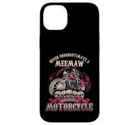 Meemaw T-Shirt de Motard avec Inscription « Never Underestimate Motorcycle Grandma » Coque pour iPhone 14 Plus